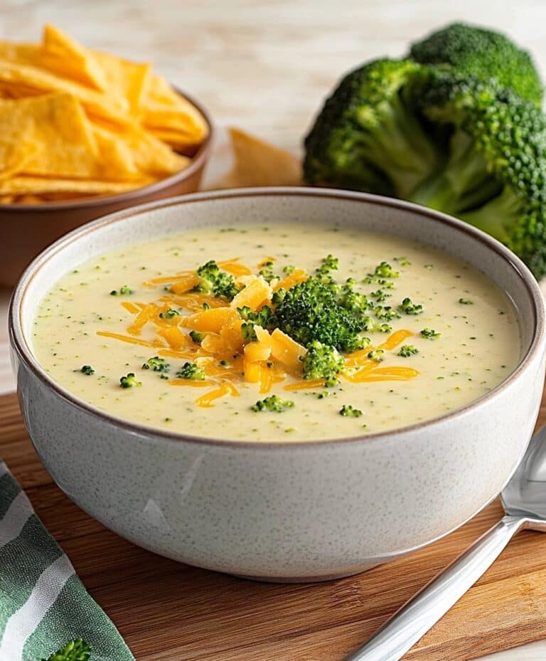 High Protein Broccoli Cheddar Soup Recipe