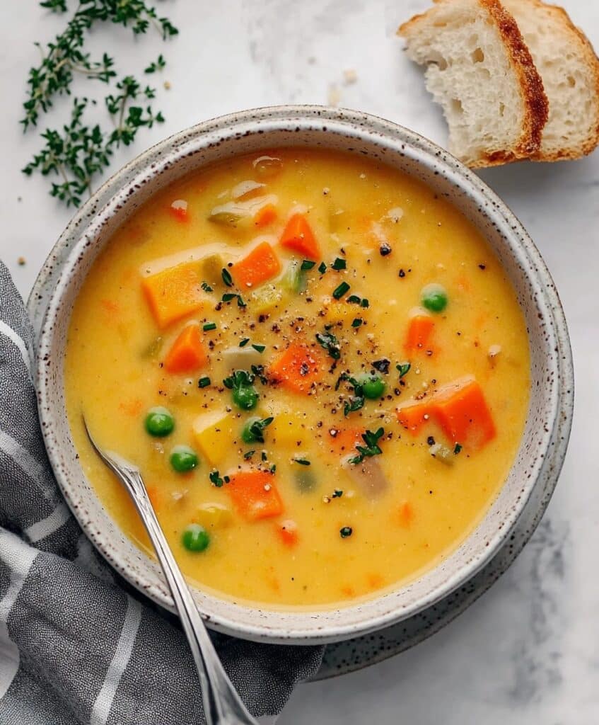 One Pot Creamy Vegetable Soup Recipe