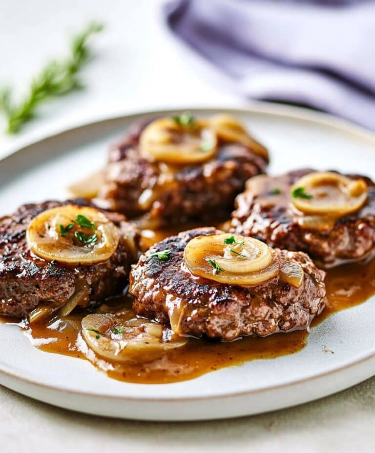Hamburger Steak With Onions And Gravy Recipe
