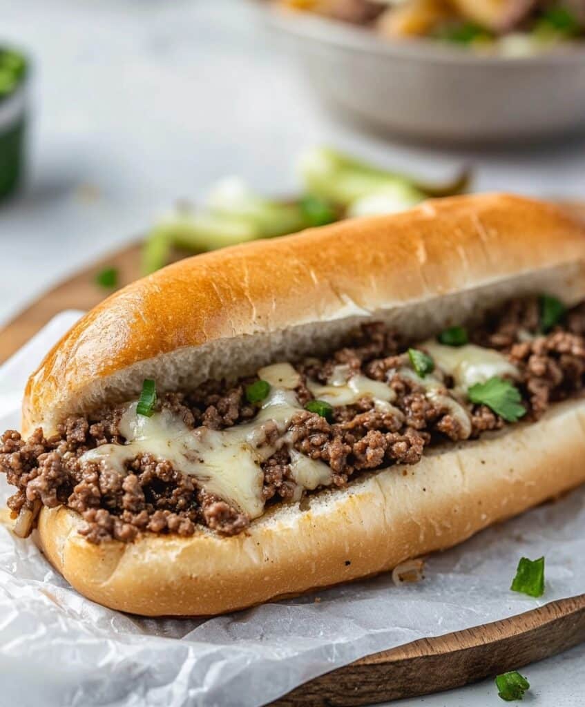 Easy Philly Cheesesteak (With Ground Beef) Recipe