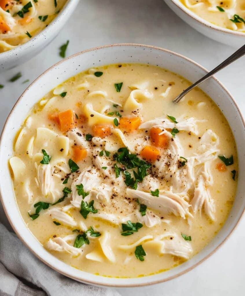 The Best Creamy Chicken Noodle Soup Recipe