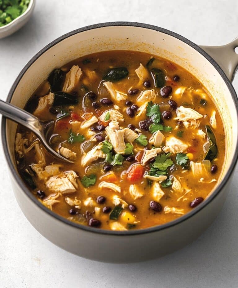 Easy Chicken, Poblano, And Black Bean Soup Recipe