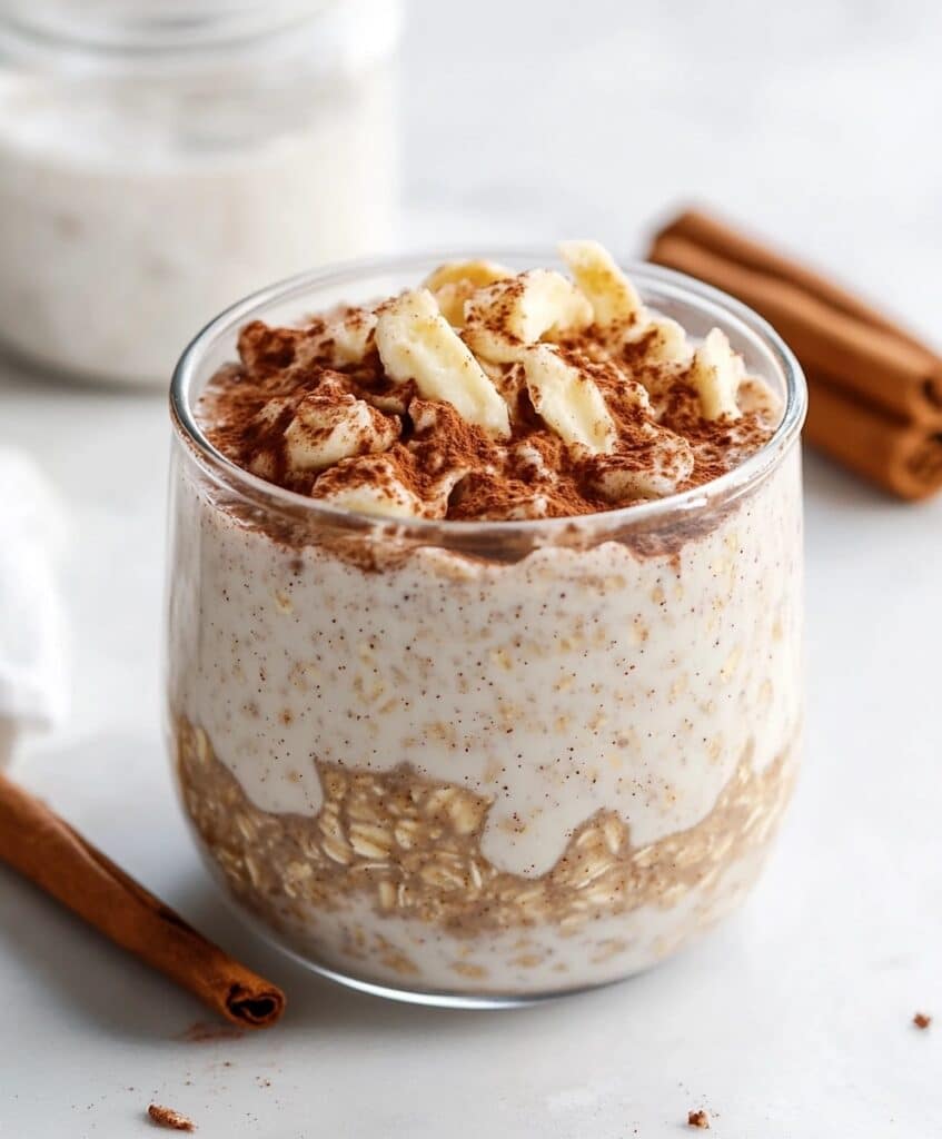 The Best Creamy Cinnamon Roll Overnight Oats Recipe