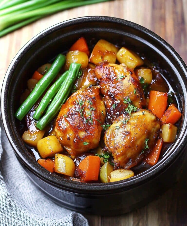 Slow Cooker Honey Garlic Chicken And Veggies Recipe