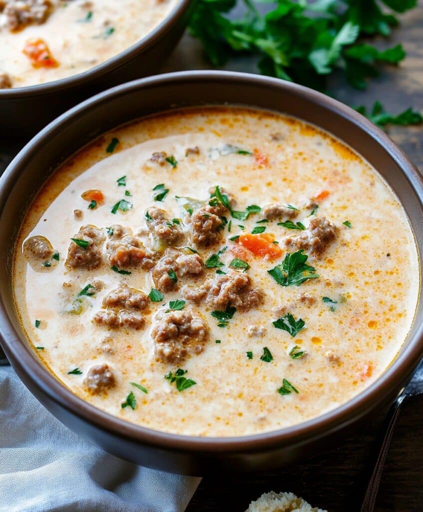 Delicious Creamy Parmesan Italian Sausage Soup Recipe