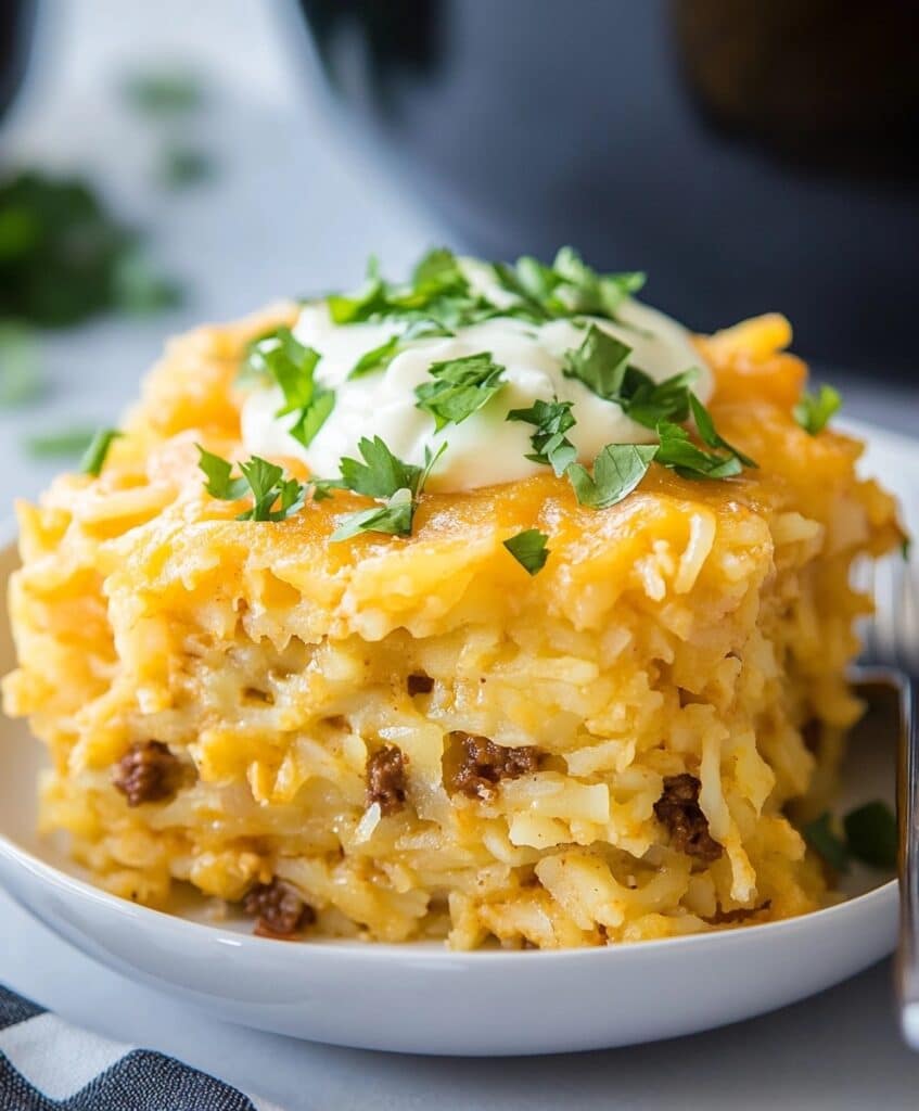 Taco Crock Pot Hashbrown Casserole Recipe
