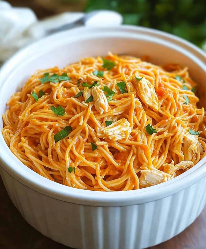 Easy Crockpot Chicken Spaghetti Recipe