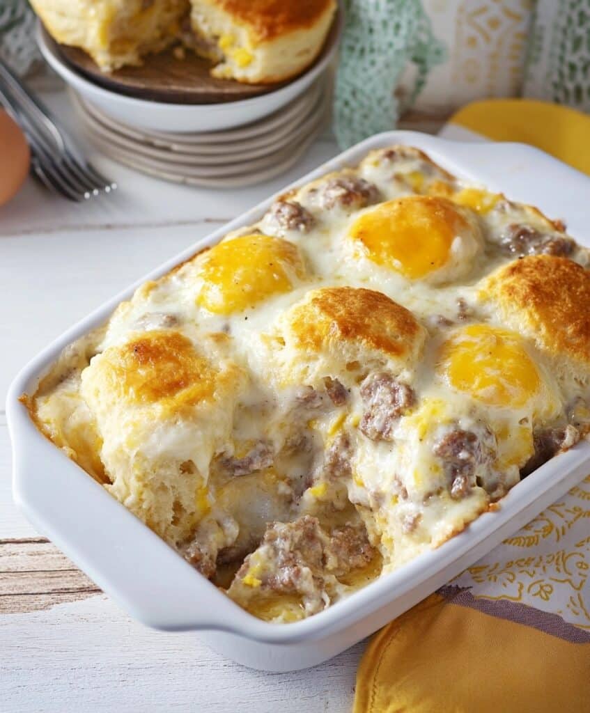 Biscuits And Gravy Casserole With Sausage And Eggs Recipe