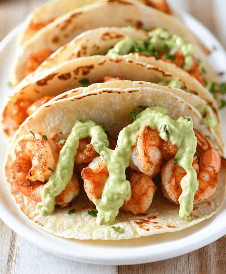 Spicy Shrimp Tacos With Avocado Crema Recipe