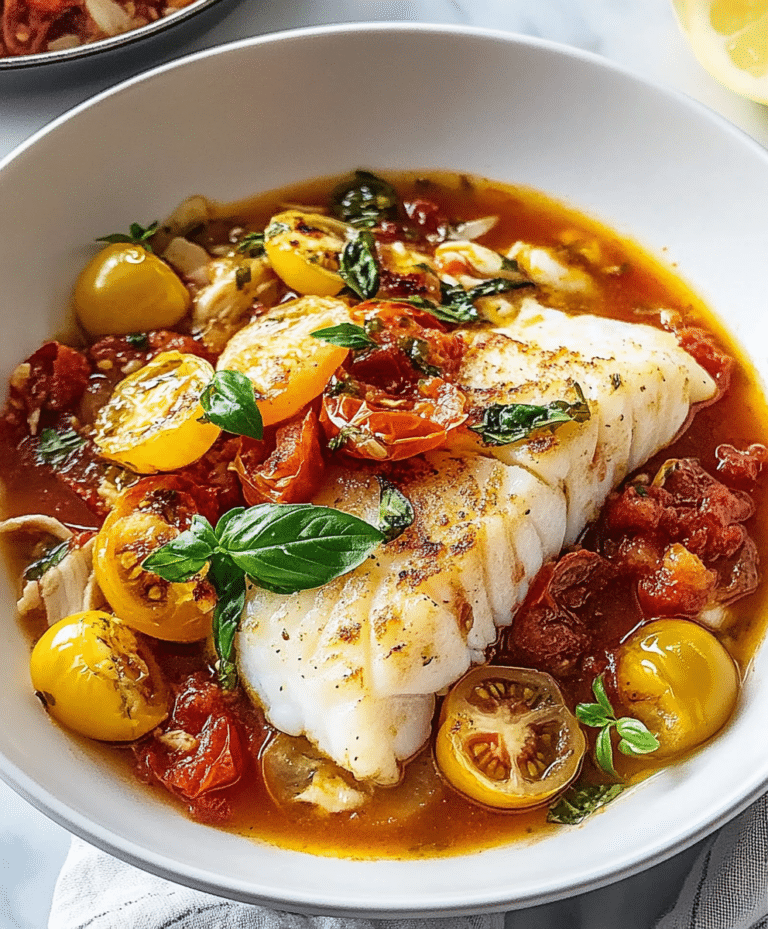 Pan Seared Cod with Tomato Basil Sauce