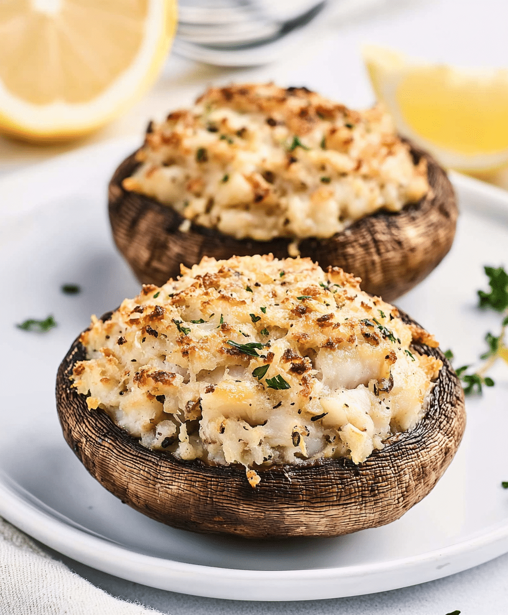 Crab Stuffed Portobello Mushrooms Recipe - Recipe Flash