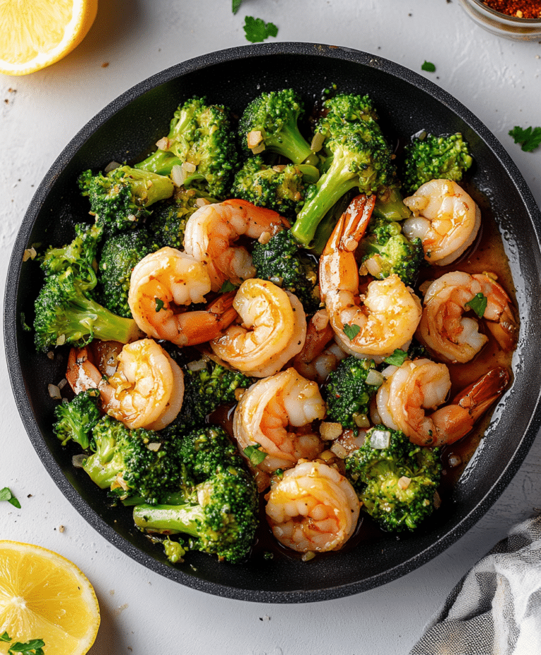 Honey Garlic Butter Shrimp & Broccoli Recipe