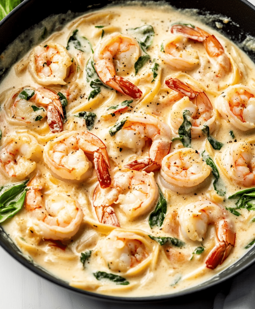 Creamy Tuscan Shrimp Linguine Recipe