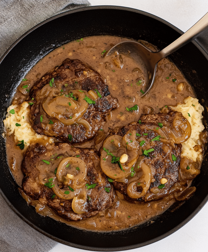 Onion Gravy Smothered Steak Recipe