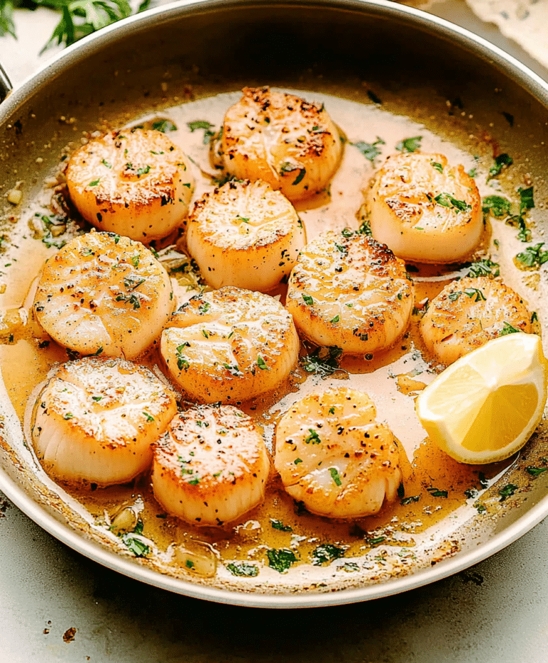 Buttery Garlic Seared Scallops Recipe