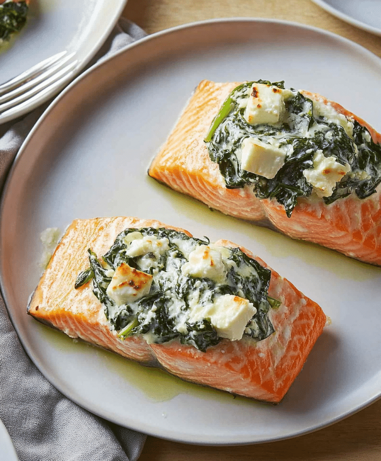 Stuffed Salmon With Spinach & Feta Recipe
