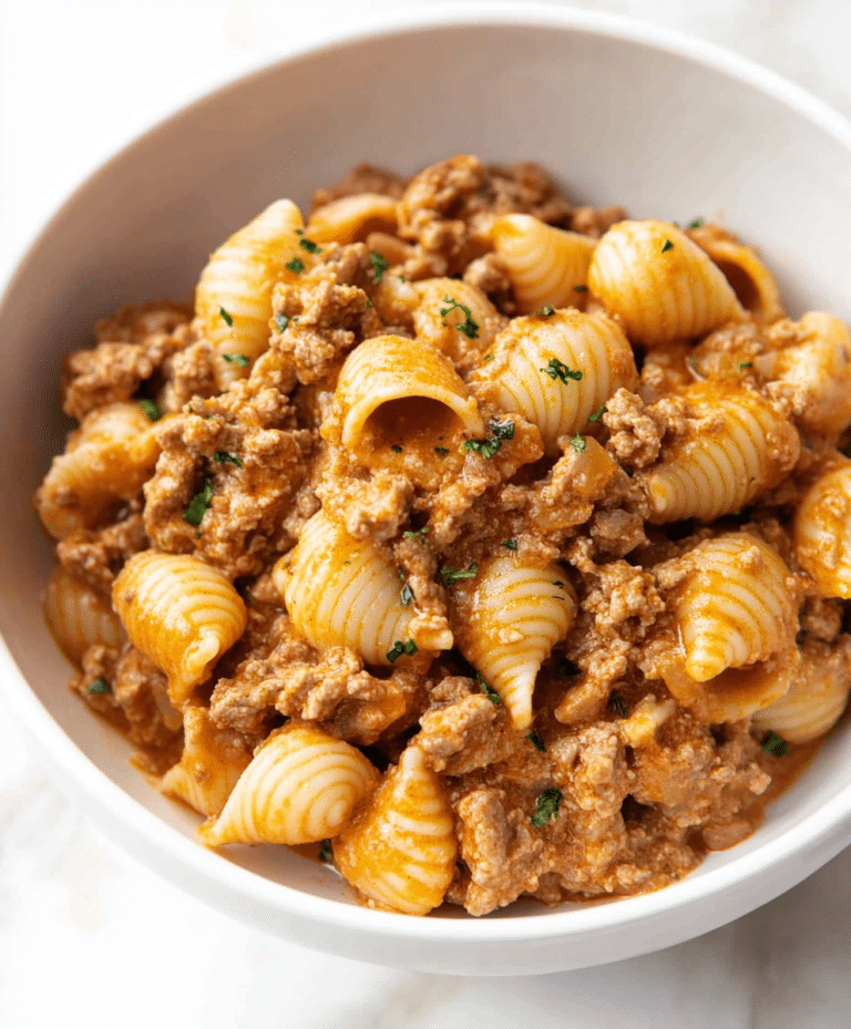 Easy Creamy Beef And Shells Recipe