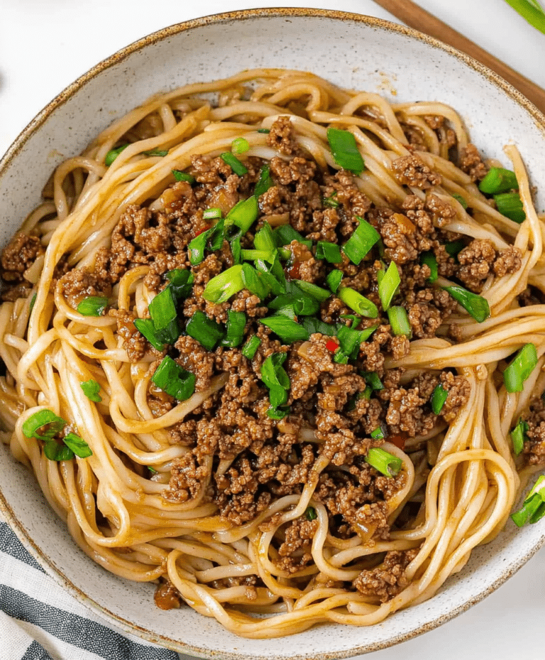 Mongolian Ground Beef Noodles Recipe