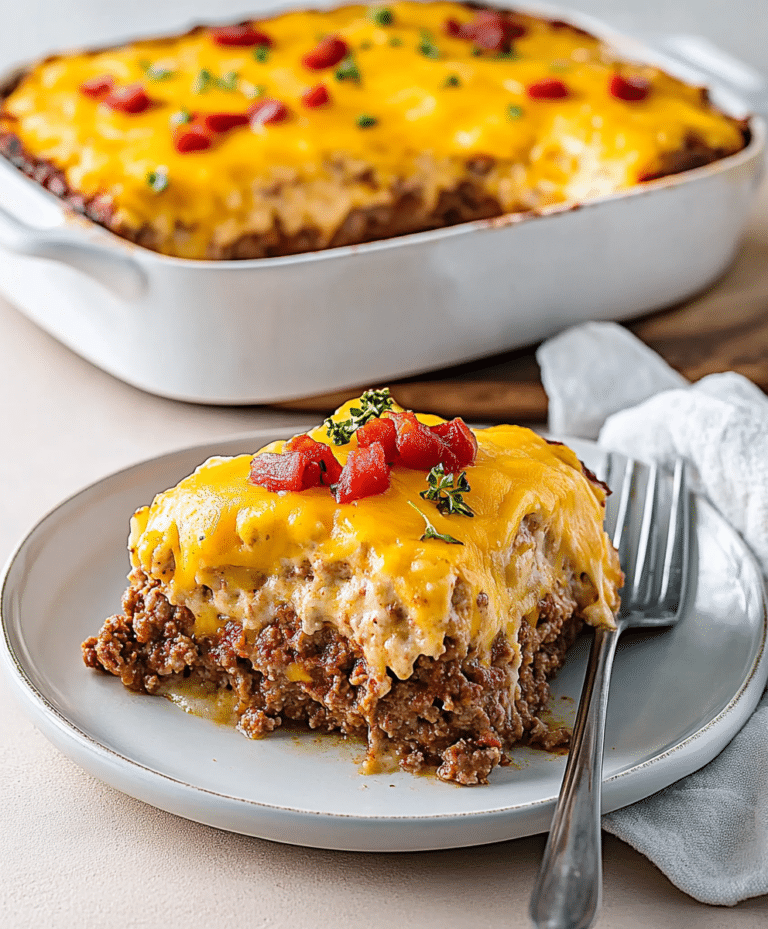Cheesy Loaded Meatloaf Casserole Recipe