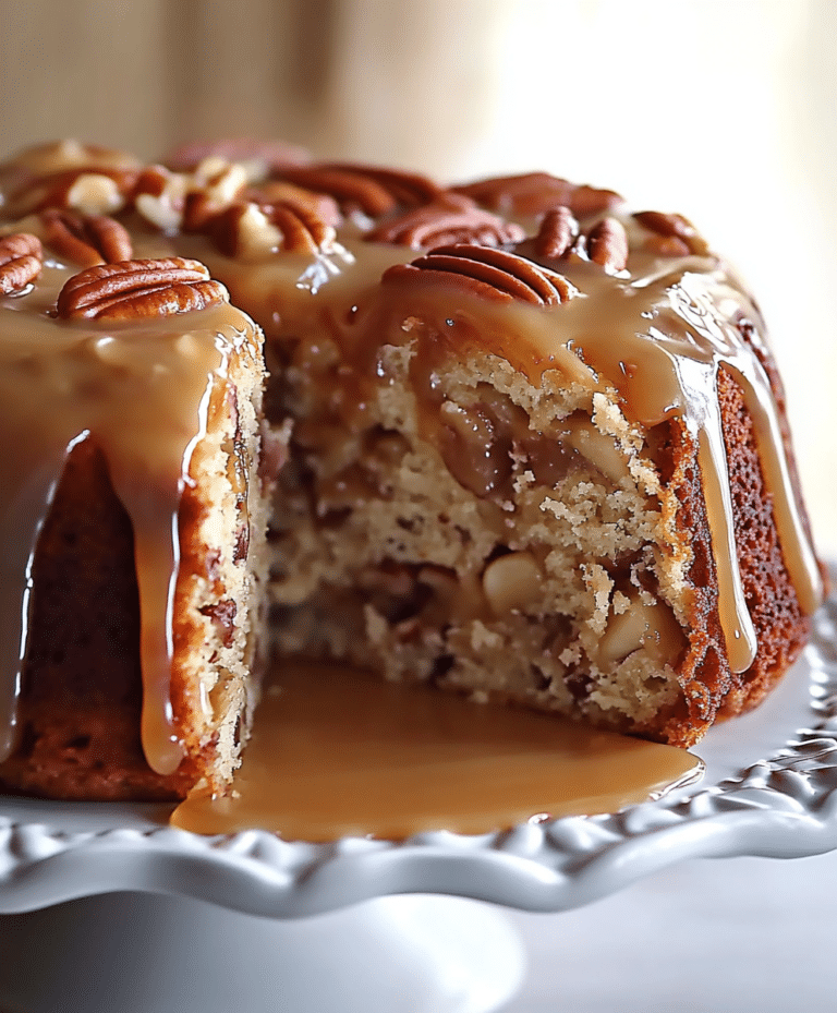 Apple Pecan Cake With Caramel Glaze Recipe