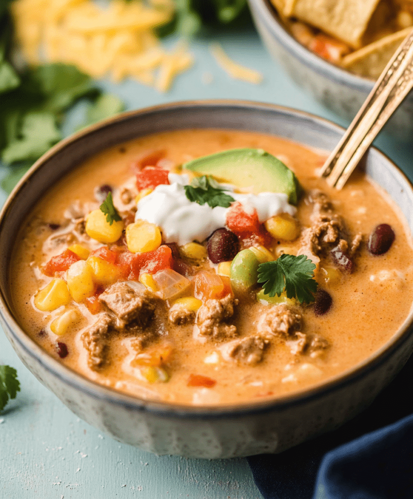 Creamy Beef Enchilada Soup Recipe