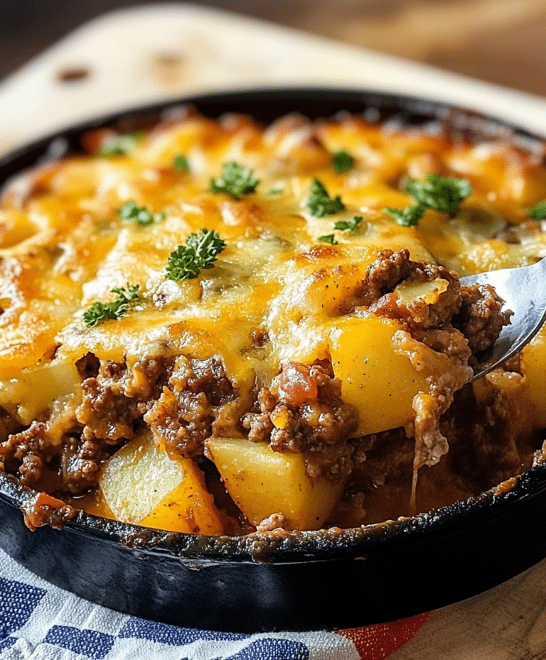 Hobo Casserole Rustic Ground Beef And Potato Bake Recipe