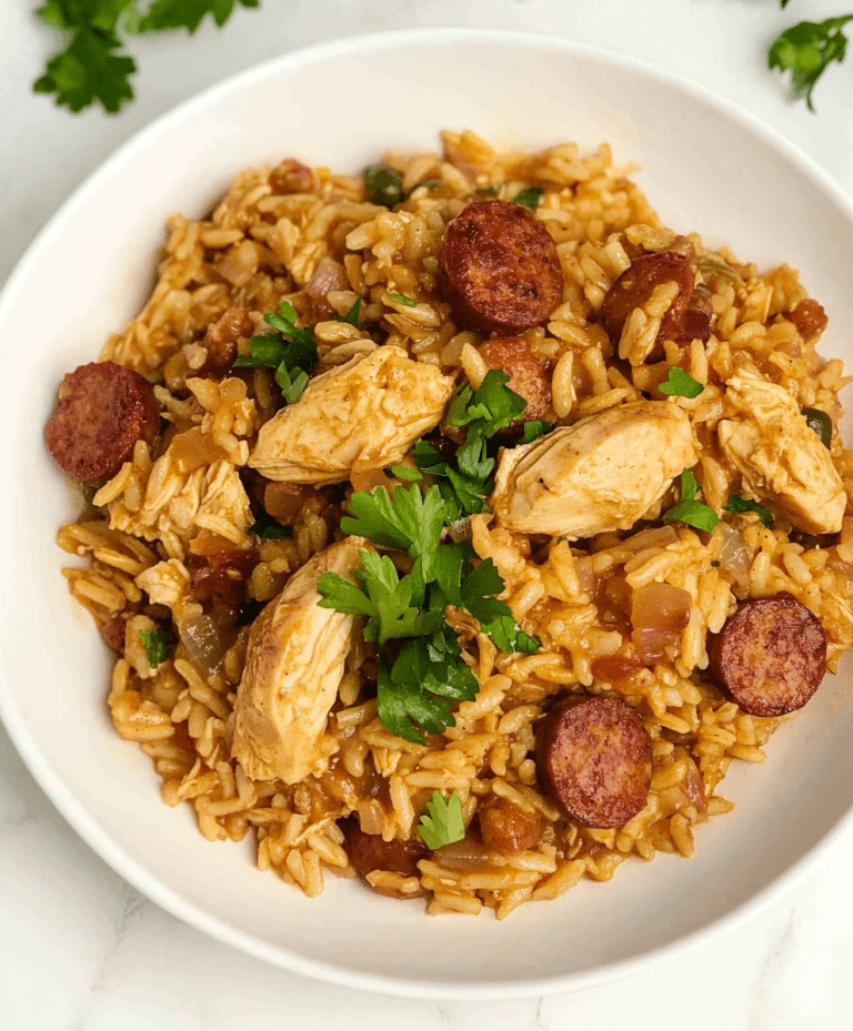 Easy Instant Pot Chicken & Sausage Jambalaya Recipe