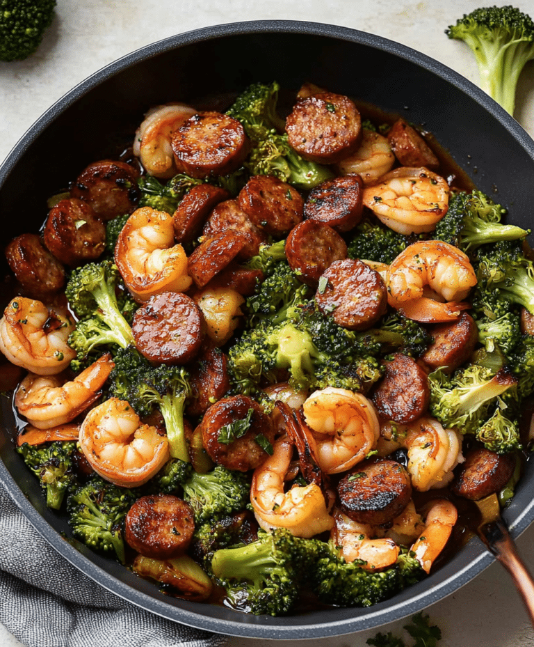 Honey Garlic Shrimp, Sausage & Broccoli Recipe