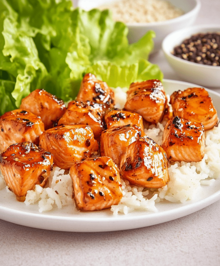 Outhwatering Honey Garlic Salmon Bites Recipe
