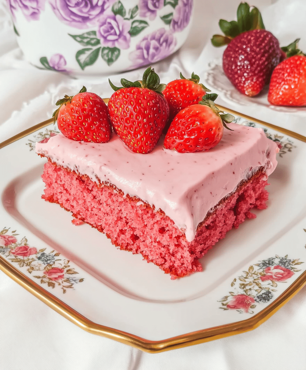 Easy Homemade Fresh Strawberry Sheet Cake Recipe