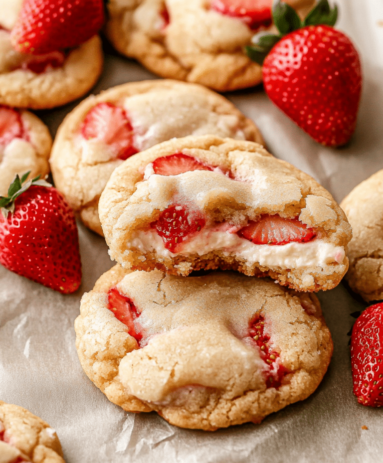 Easy Strawberry Cheesecake Stuffed Cookies Recipe