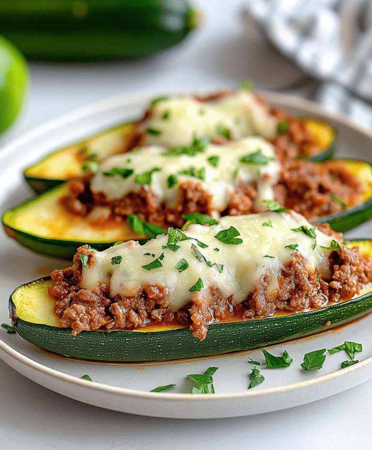 Low Calorie Baked Zucchini Beef Boats Recipe