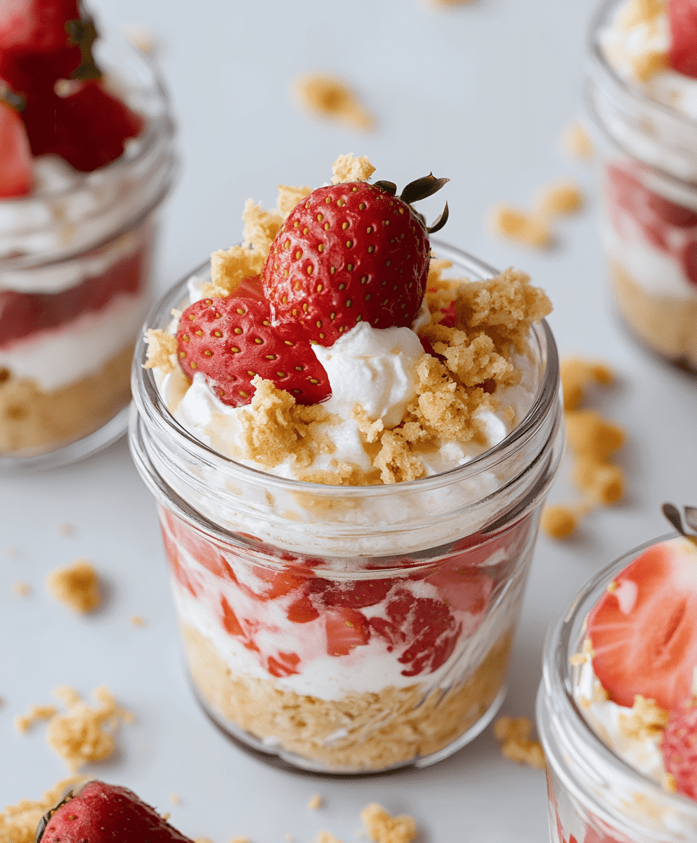 No-bake Strawberry Cheesecake Jars Recipe
