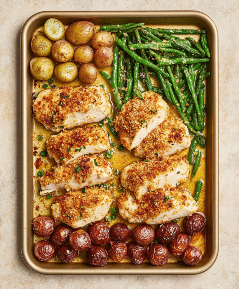 Parmesan Crusted Chicken Sheet Pan Dinner Recipe