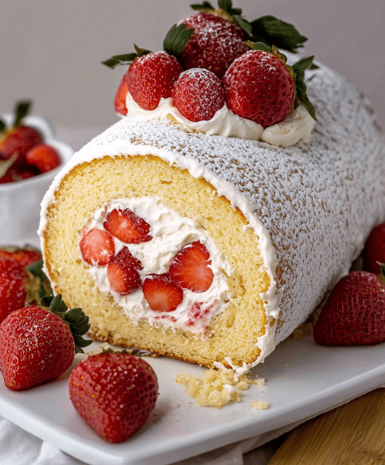 Strawberries And Cream Swiss Roll Recipe