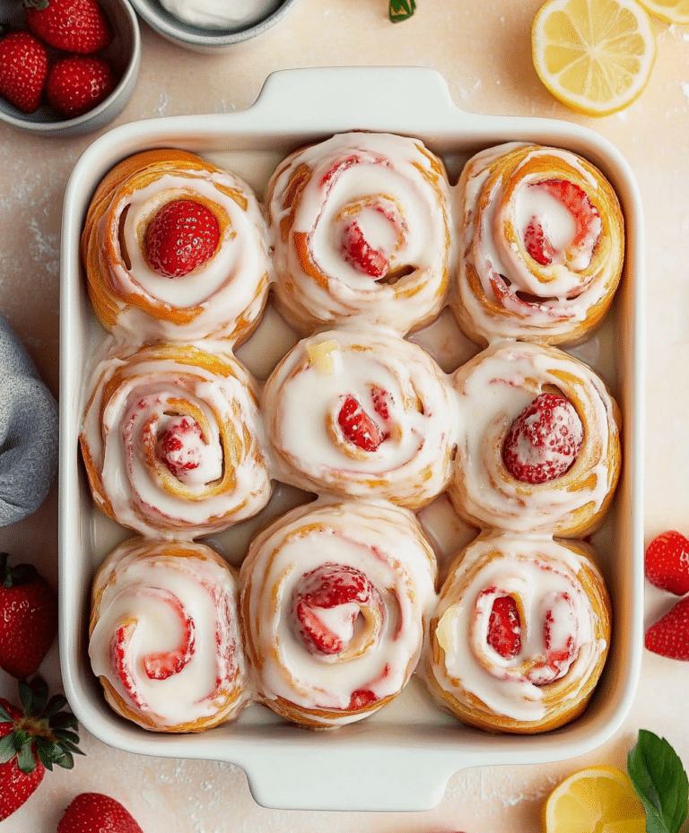 Strawberry Rolls With Lemon Icing Recipe