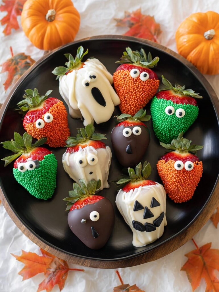 Easy Halloween Chocolate Covered Strawberries Tutorial