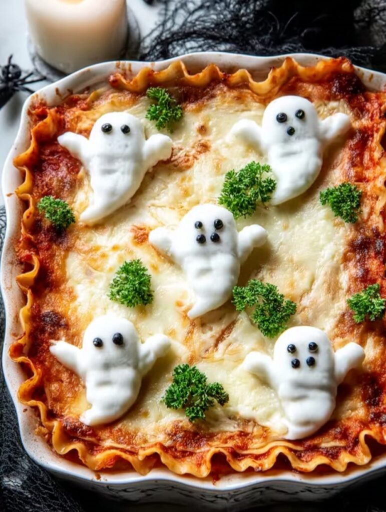 Creamy Ghostly Lasagna Dinner for Your Halloween Menu