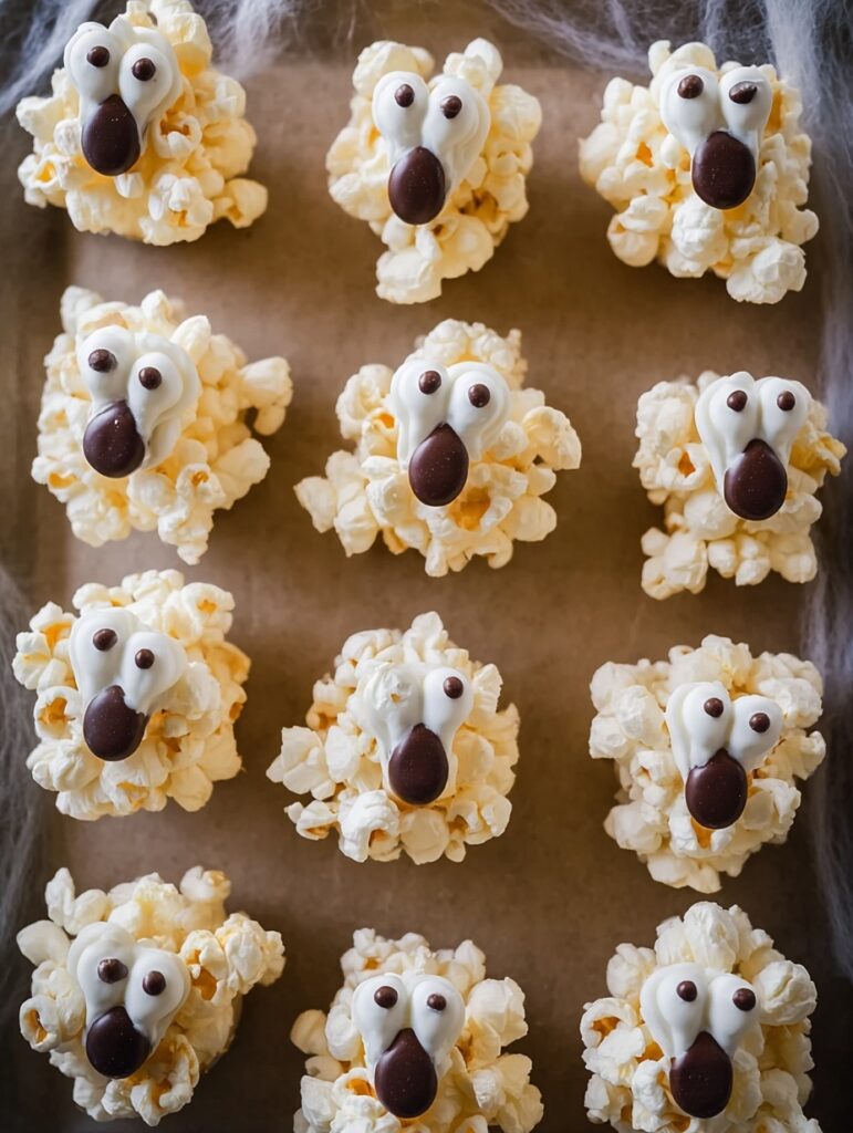 Spooky Ghost Popcorn Balls – Fun Halloween Party Treat