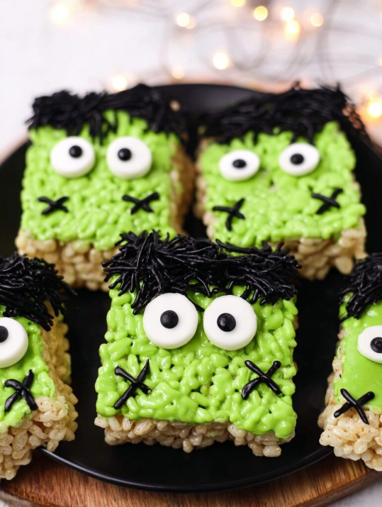 Frankenstein Rice Krispie Treats – Quick Dessert