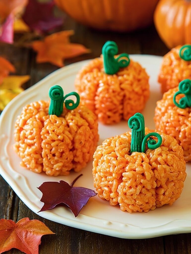 Simple Rice Krispie Pumpkins – Cute Fall Treats