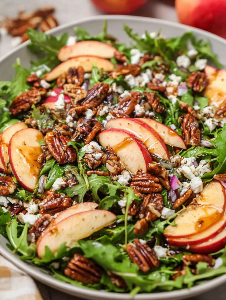 Healthy Thanksgiving Recipe: Apple Arugula Salad With Maple Pecans