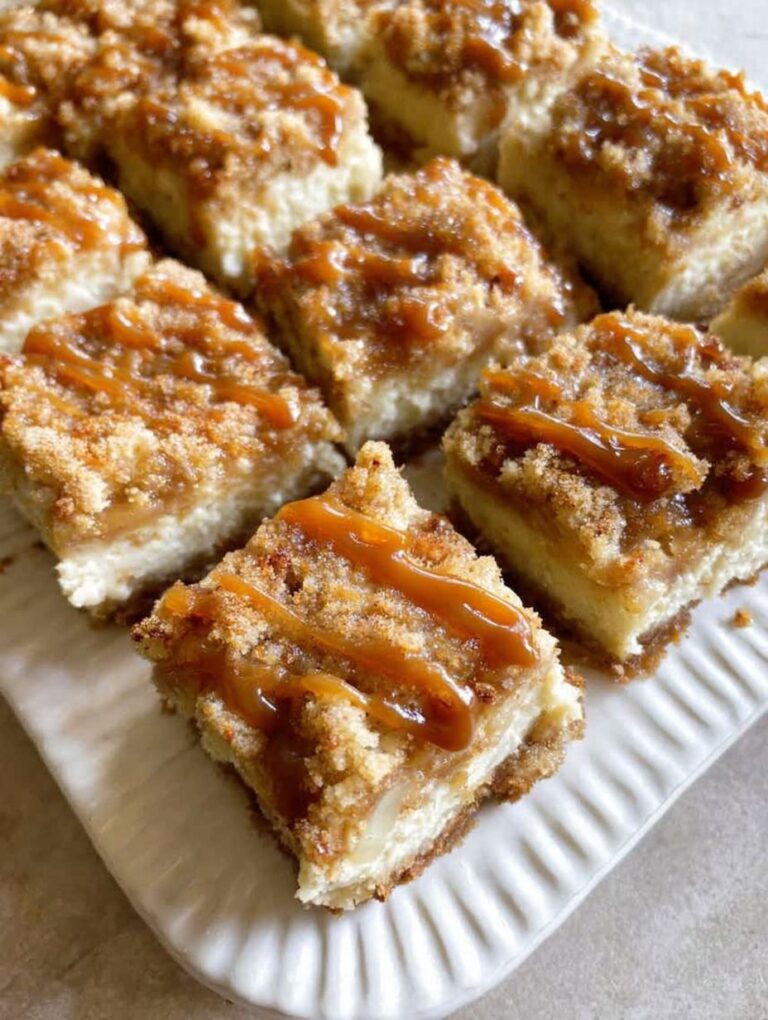 Caramel Apple Cheesecake Bars Recipe for Thanksgiving Desserts