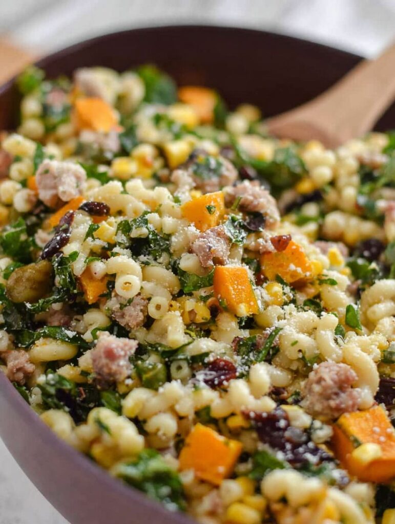 Cozy Fall Harvest Pasta Salad Recipe for Easy Thanksgiving Sides